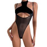 Women’s Sexy Halter Neck Mesh Splicing Lingerie – Bold & Alluring